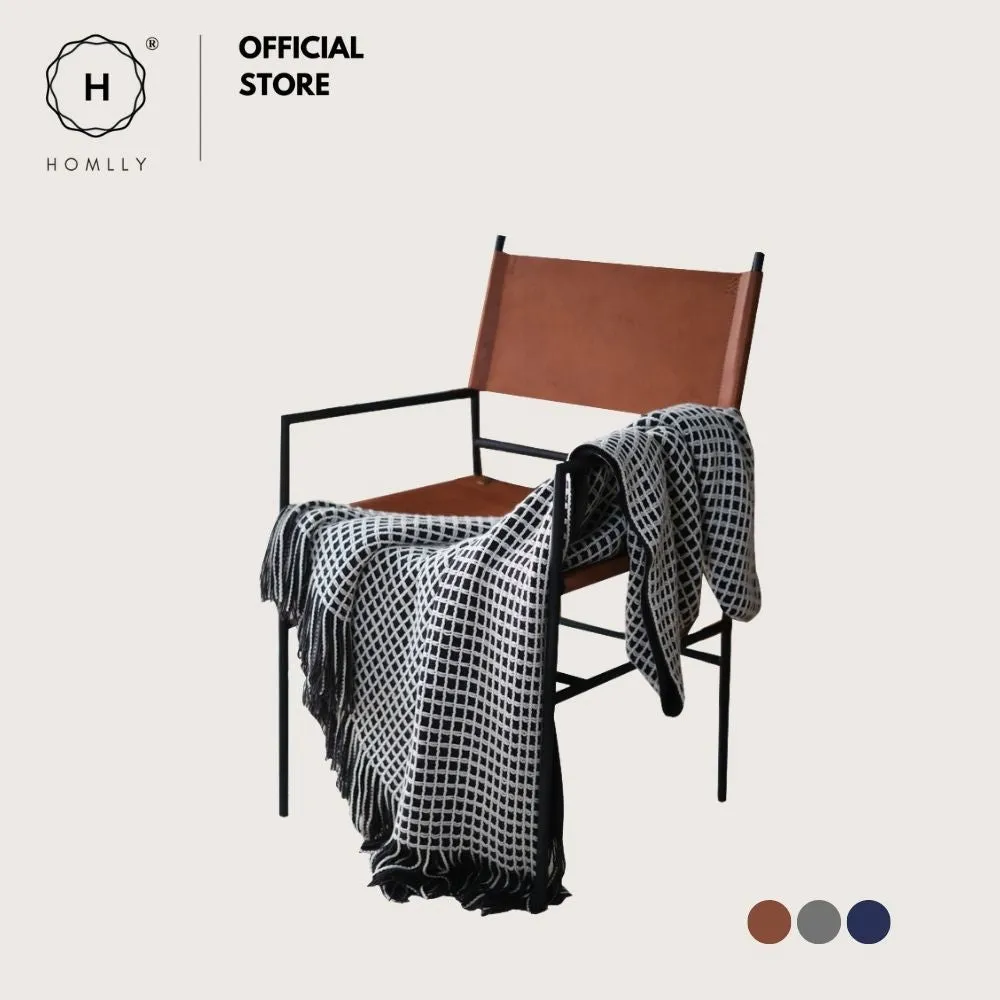 Homlly Chekii Knitted Soft Woven Blanket Throw with Tassels for Sofa Chair Bed
