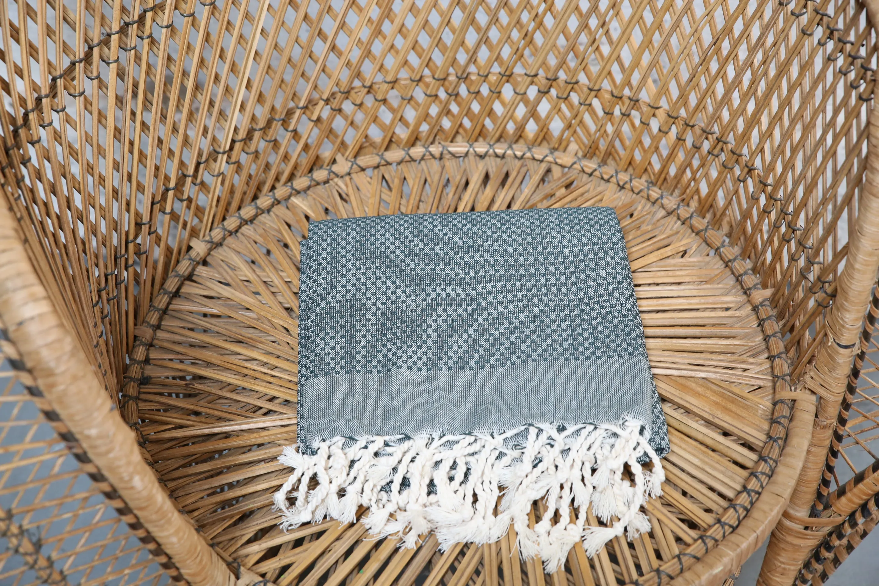 Honeycomb Pestemal Towel in Green