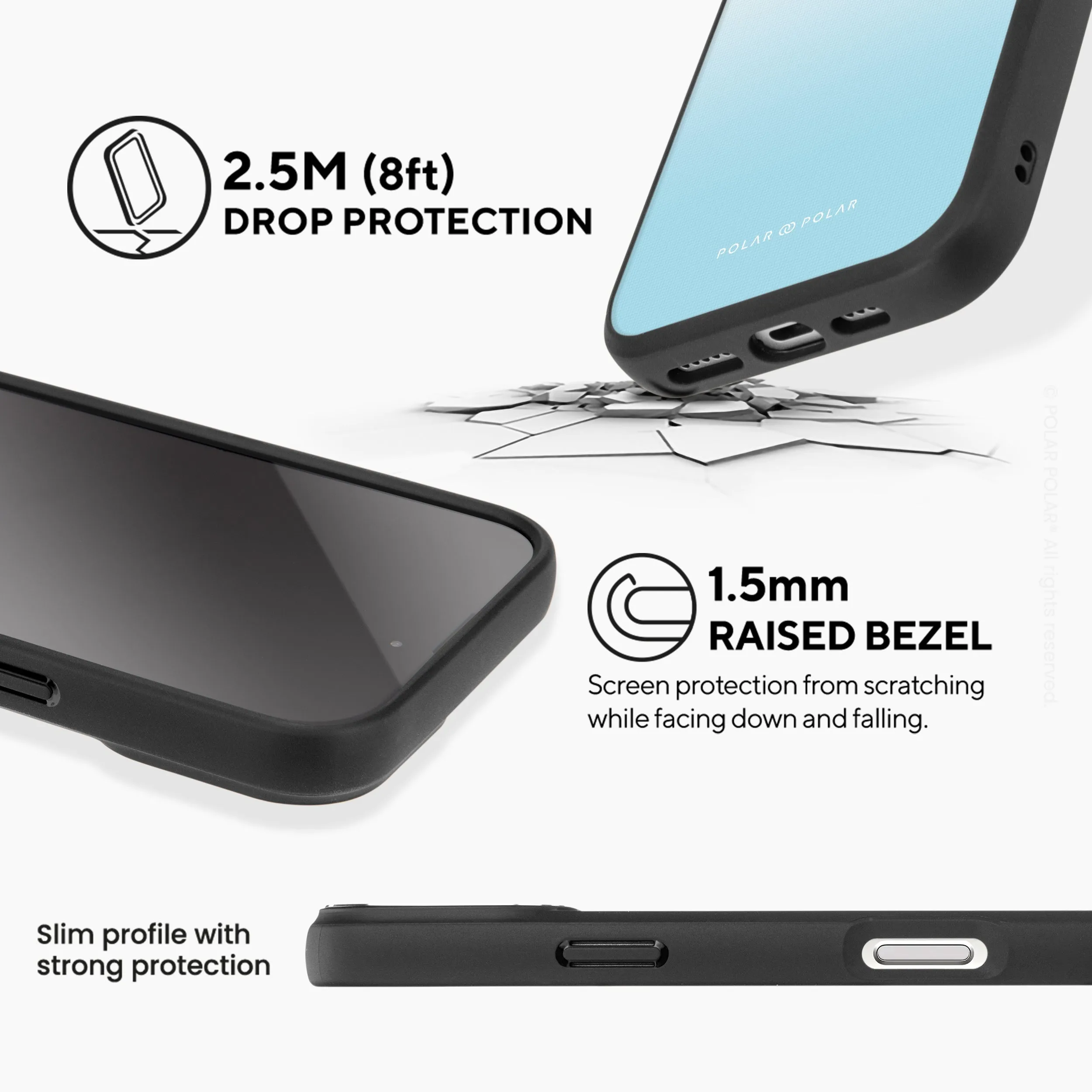 Iceberg Pastel - iPhone 16 Pro Max Frosted Black Bumper MagSafe Case