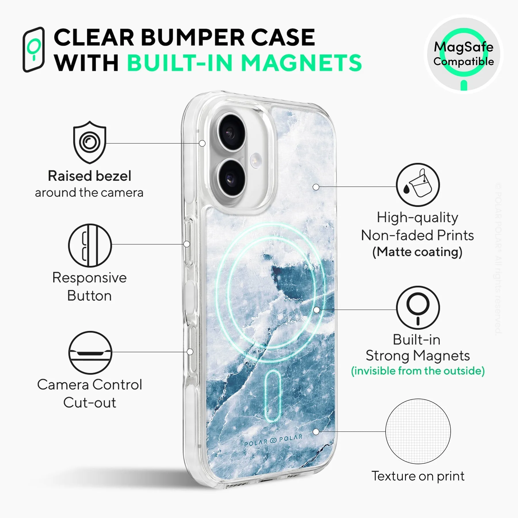 Icy - iPhone 16 Clear Bumper MagSafe Case