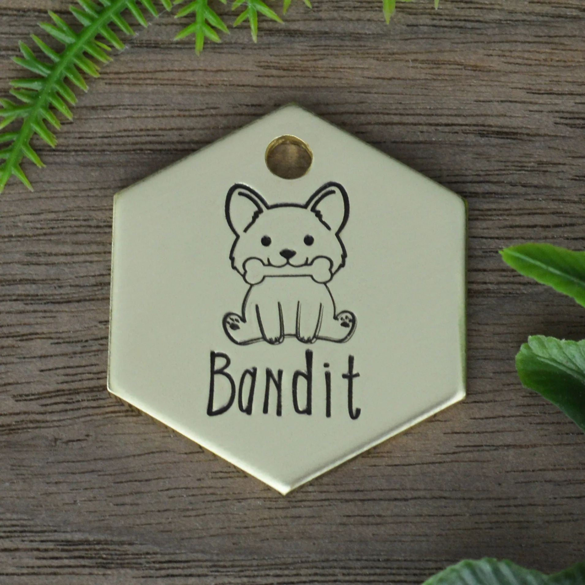 In The Garden Hand Stamped Dog Tag