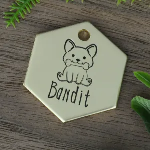 In The Garden Hand Stamped Dog Tag