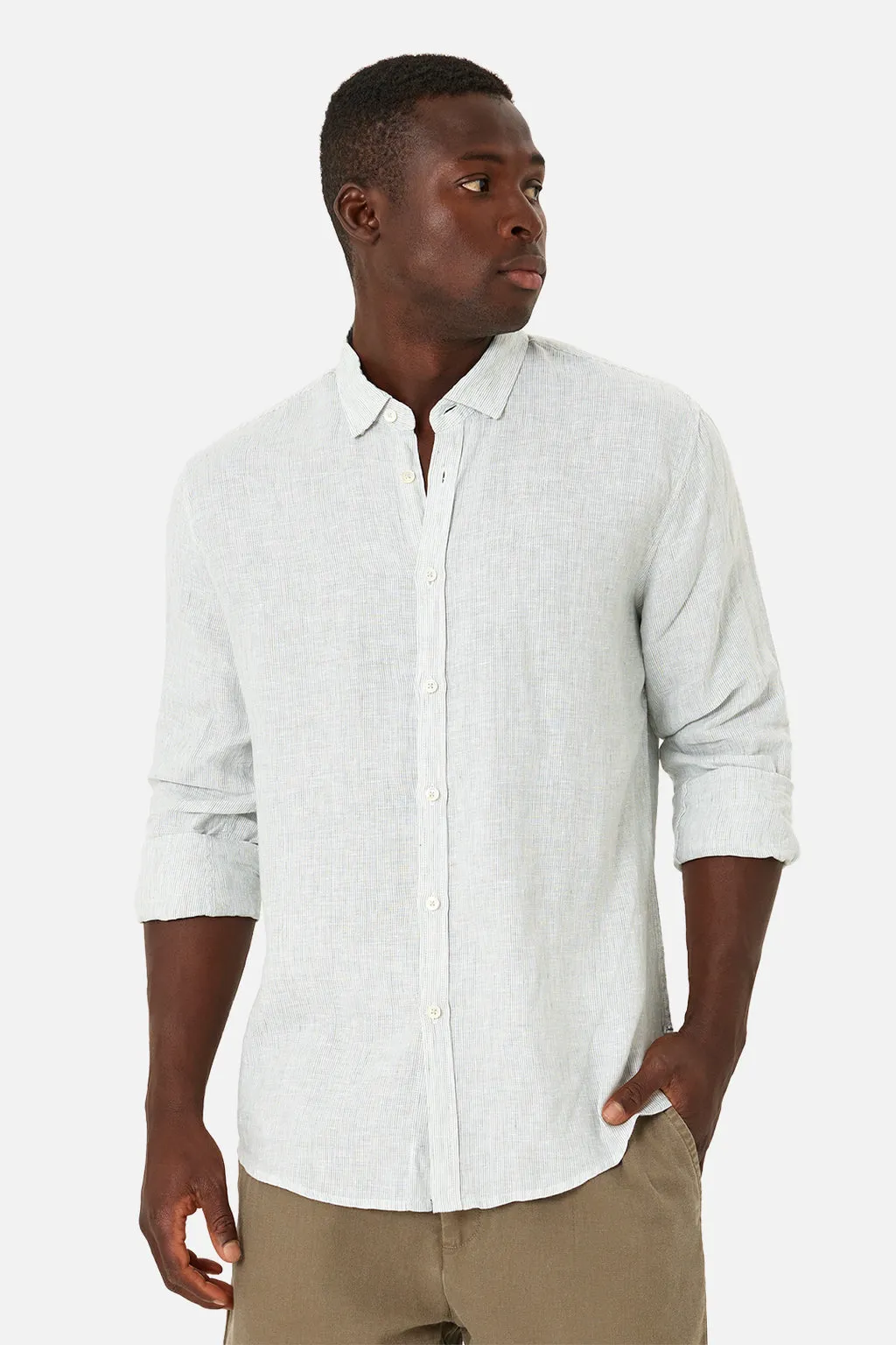 Industrie The Rochecroft Long Sleeve Shirt - Sage