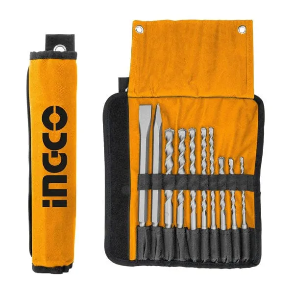 Ingco 10-Piece Hammer Drill Bits & Chisels Set – AKD2101
