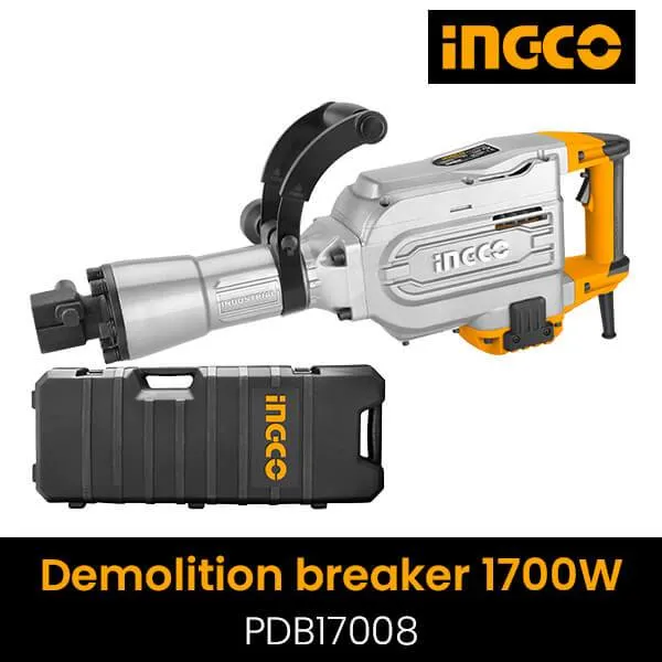 Ingco 1700W Demolition Hammer & Breaker | 50J Impact Force | HEX Chuck System - PDB17008