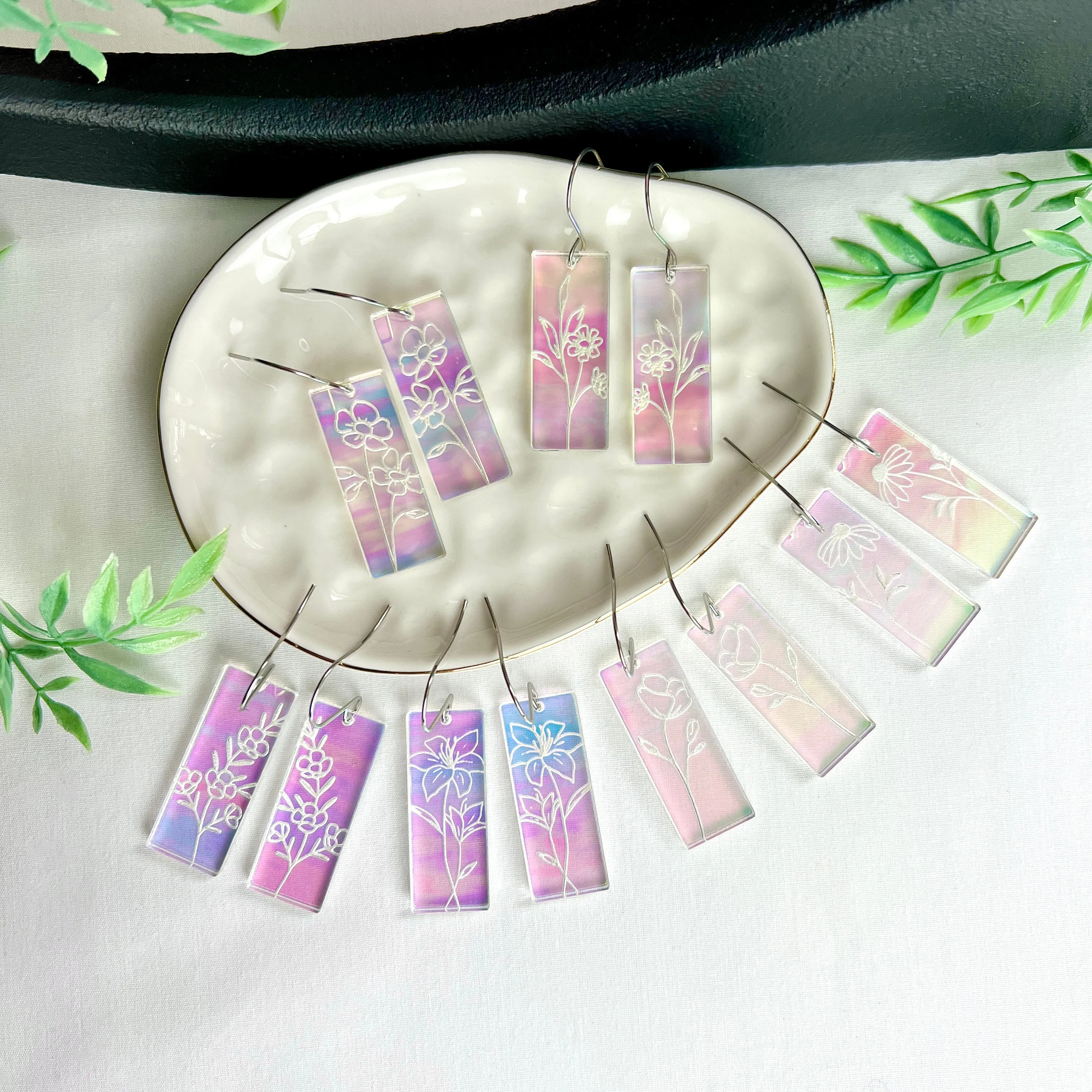 Iridescent Wildflower Earrings