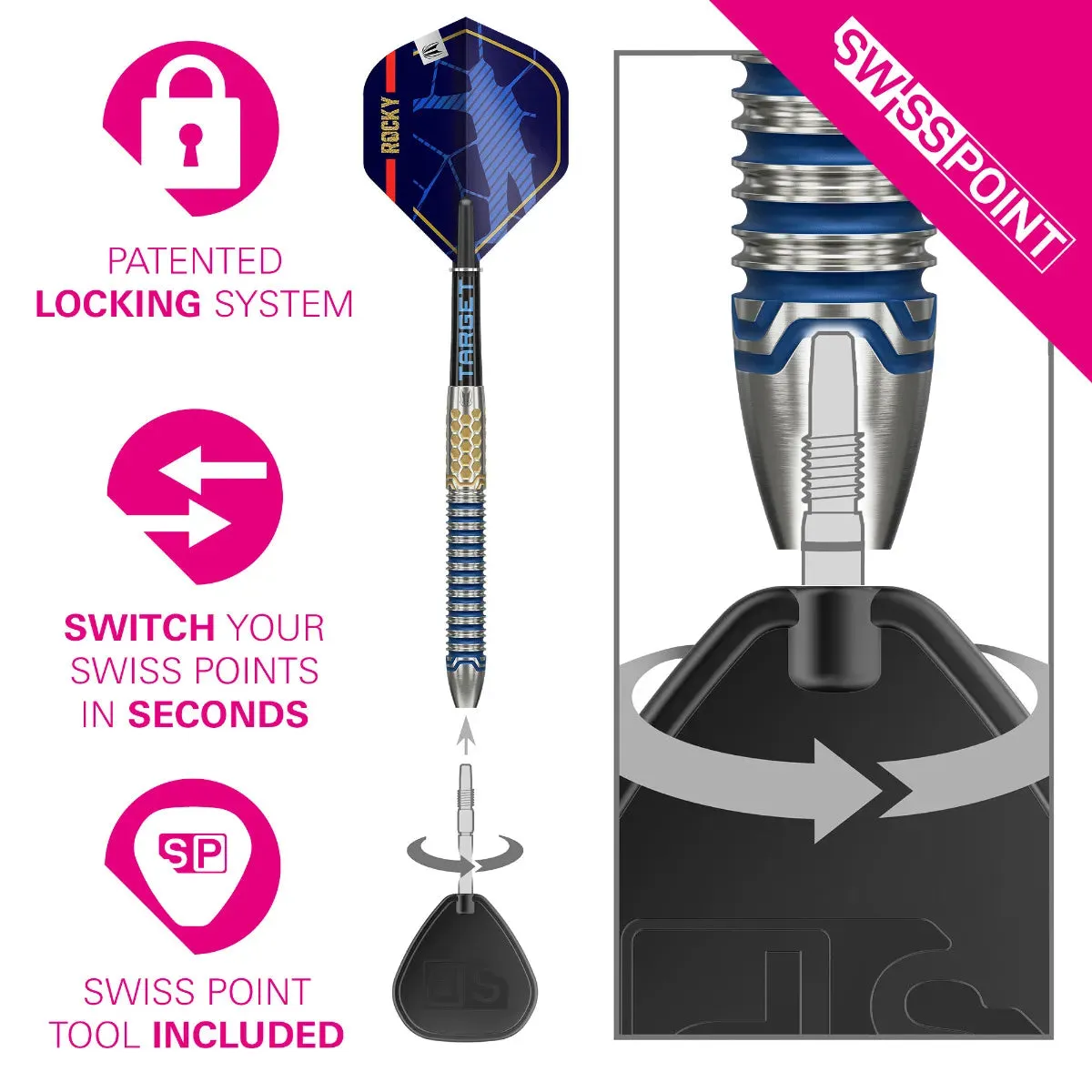 Josh Rock G1 90% Tungsten SP Steel Tip Darts by Target Darts