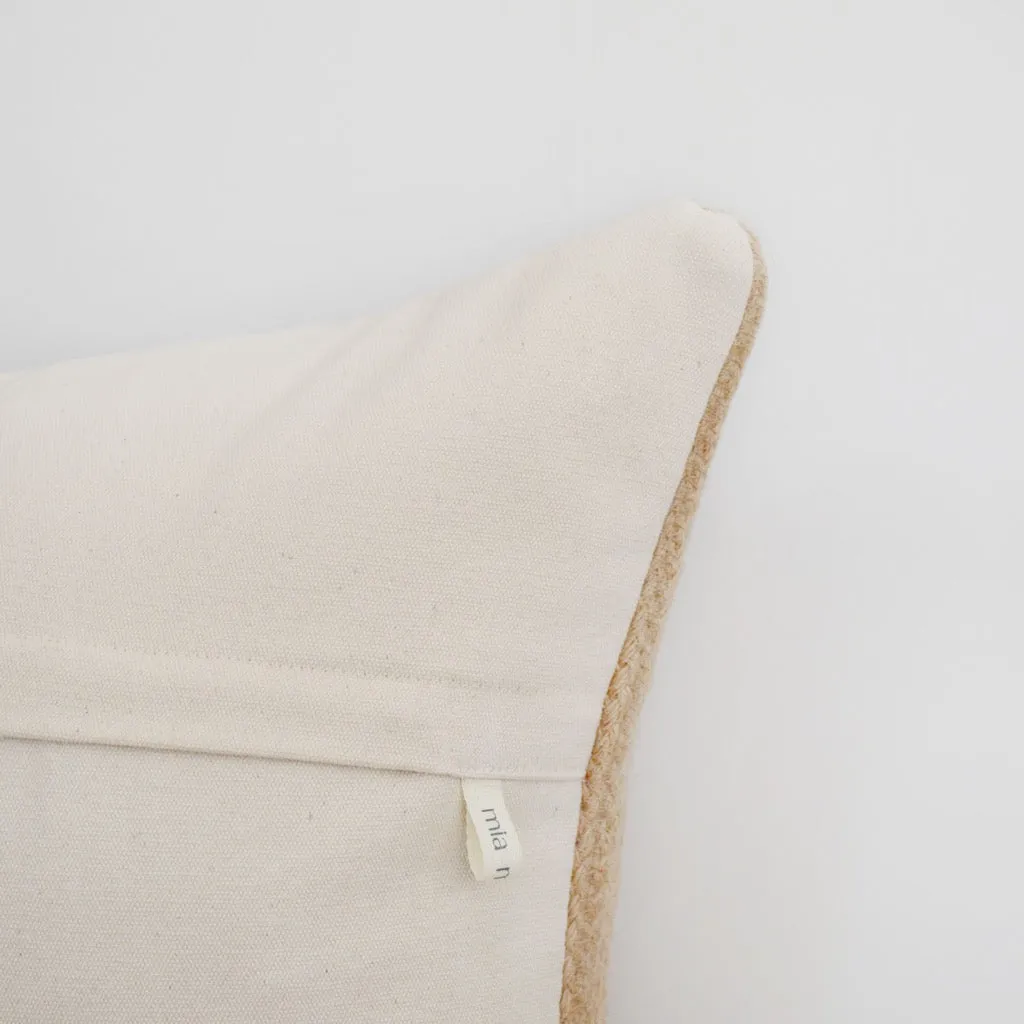 JUTE & BLACK COTTON THROW PILLOW