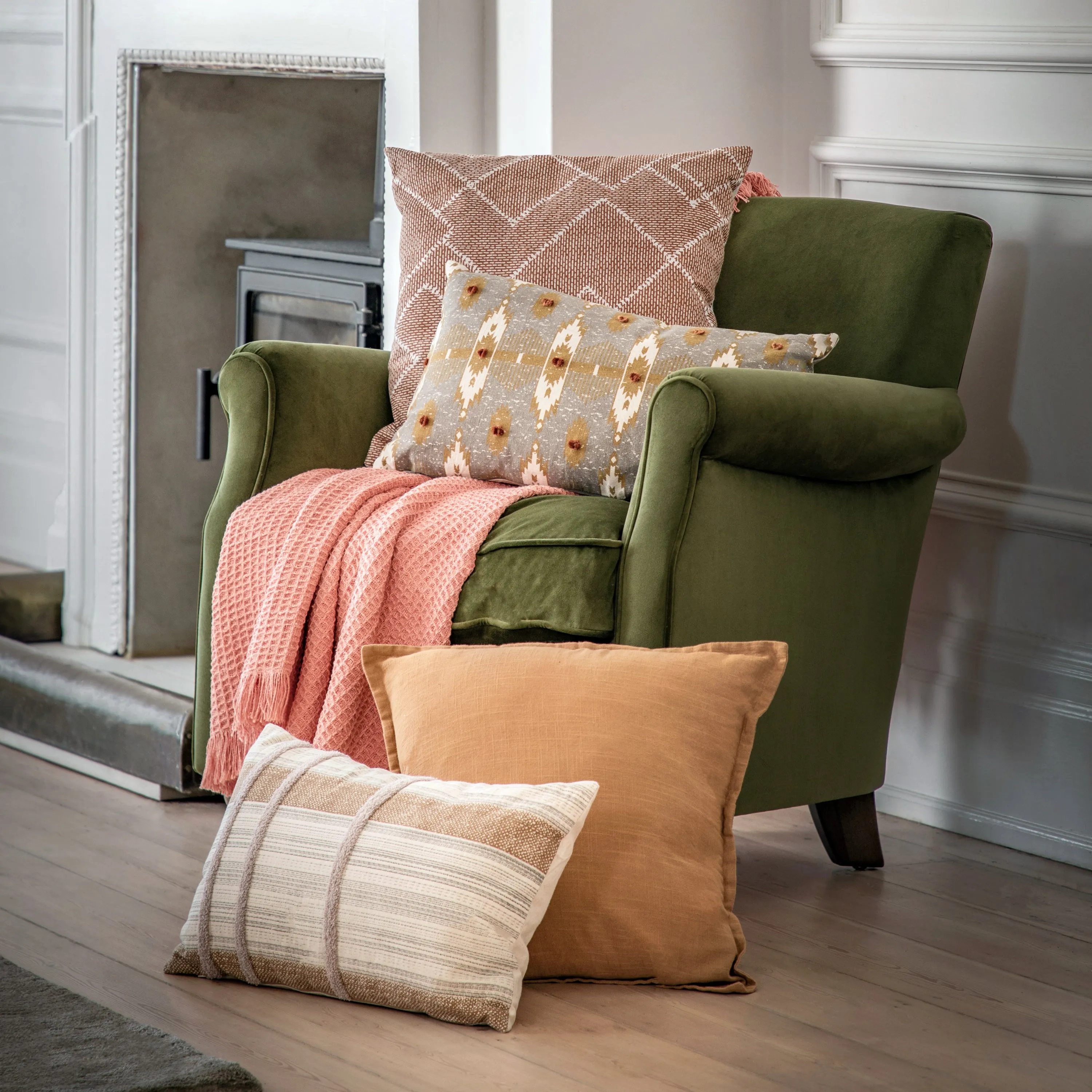 KARA Blush Waffle Throw