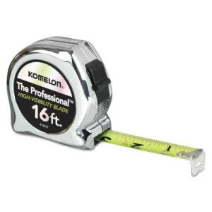 Komelon USA Professional Series Power Tapes, 1 in x 25 ft, Inch/Metric, Yellow/Black, 4925-IM