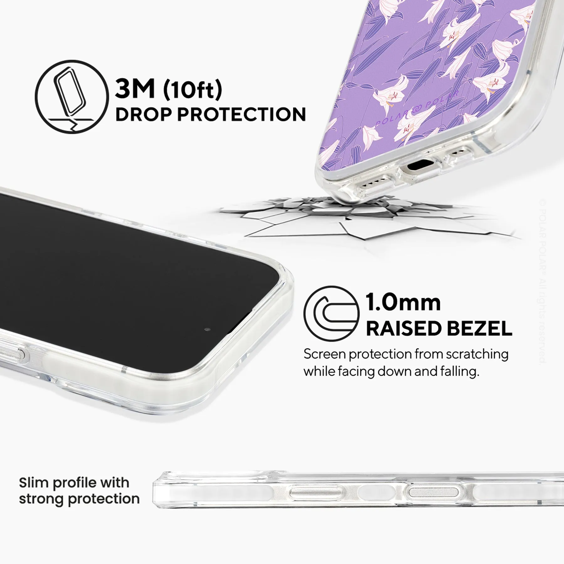 Lavender Lily - iPhone 16 Plus Clear Bumper MagSafe Case