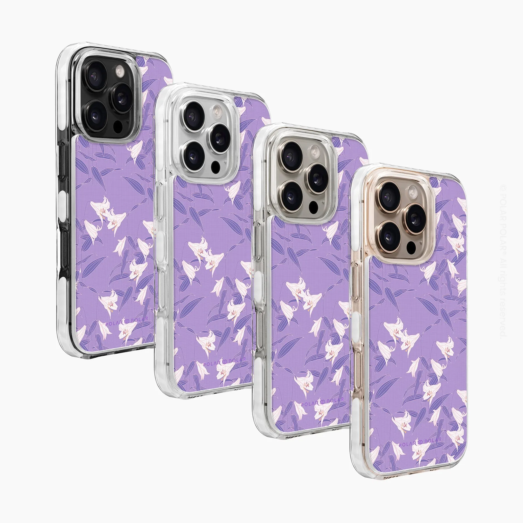 Lavender Lily - iPhone 16 Pro Clear Bumper MagSafe Case