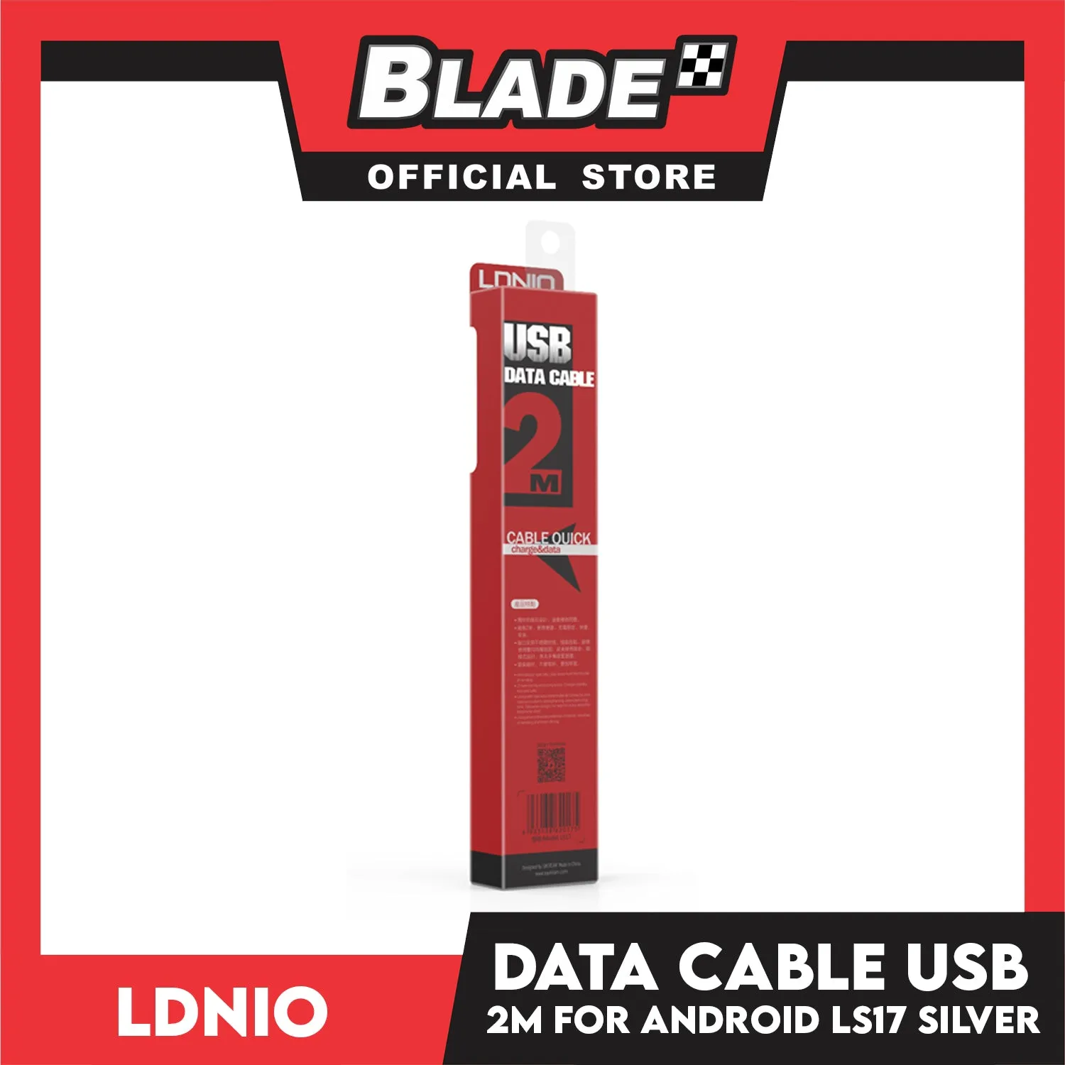 Ldnio Data Cable 2.1A Micro USB Charge & Data LS-17 2000mm for Android (Silver) for Samsung, Huawei, Xiaomi, Oppo and Vivo Mobile Phones