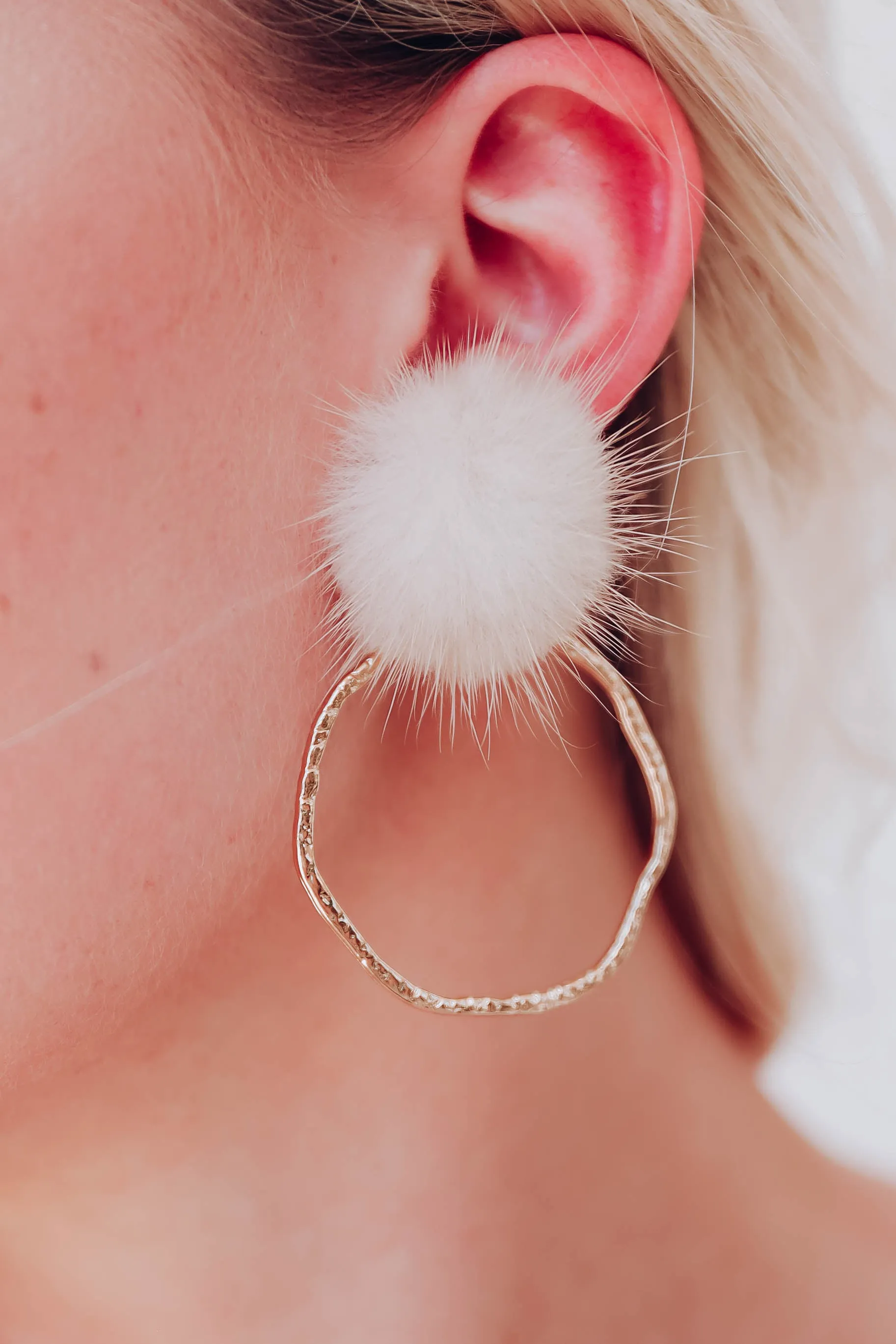 Lennie Puffy Hoops - Cream