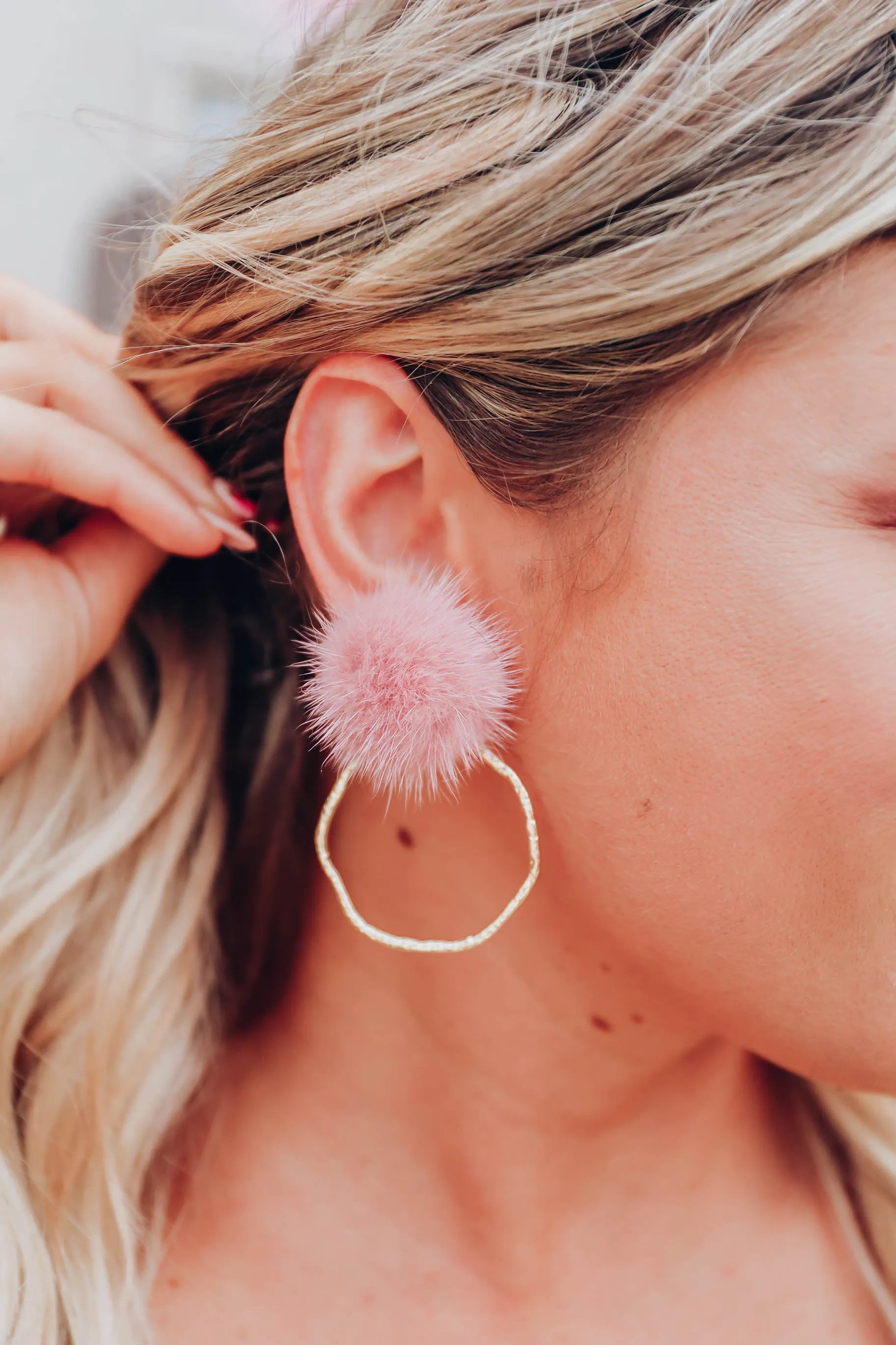 Lennie Puffy Hoops - Mauve