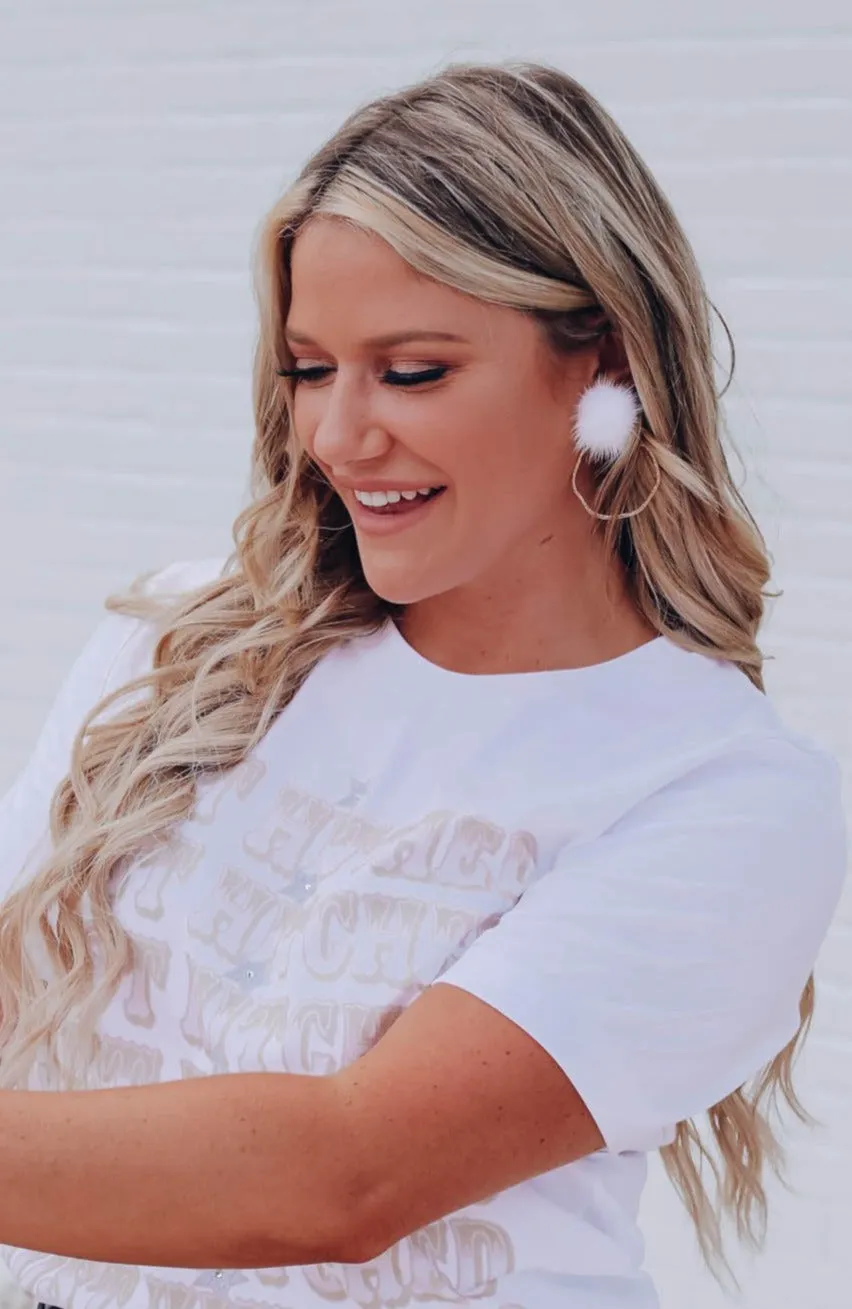 Lennie Puffy Hoops - White
