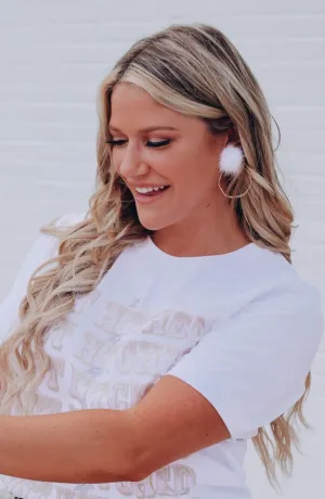 Lennie Puffy Hoops - White