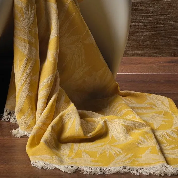 Lerwick Cotton Throw - Mustard