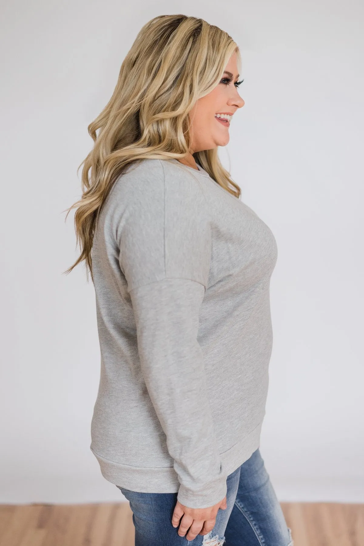 Lightweight Long Sleeve Crewneck- Grey