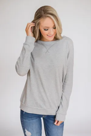 Lightweight Long Sleeve Crewneck- Grey