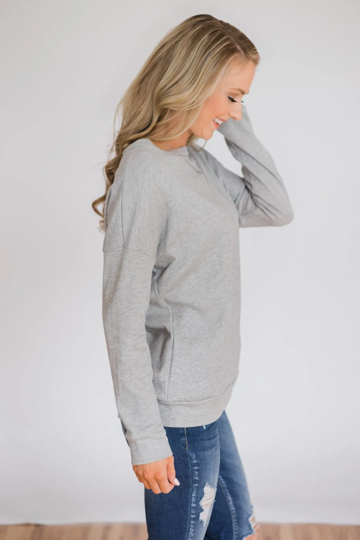 Lightweight Long Sleeve Crewneck- Grey
