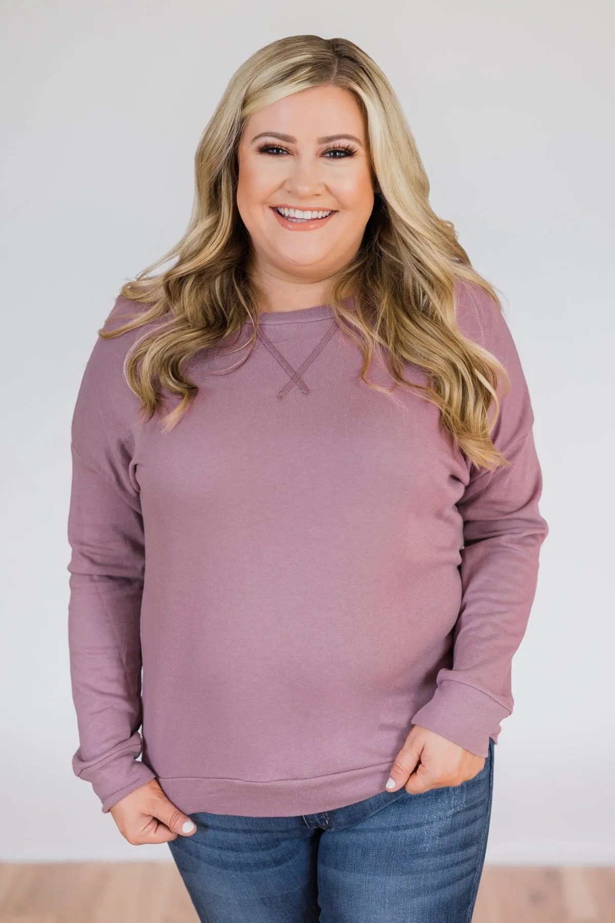 Lightweight Long Sleeve Crewneck- Lavender