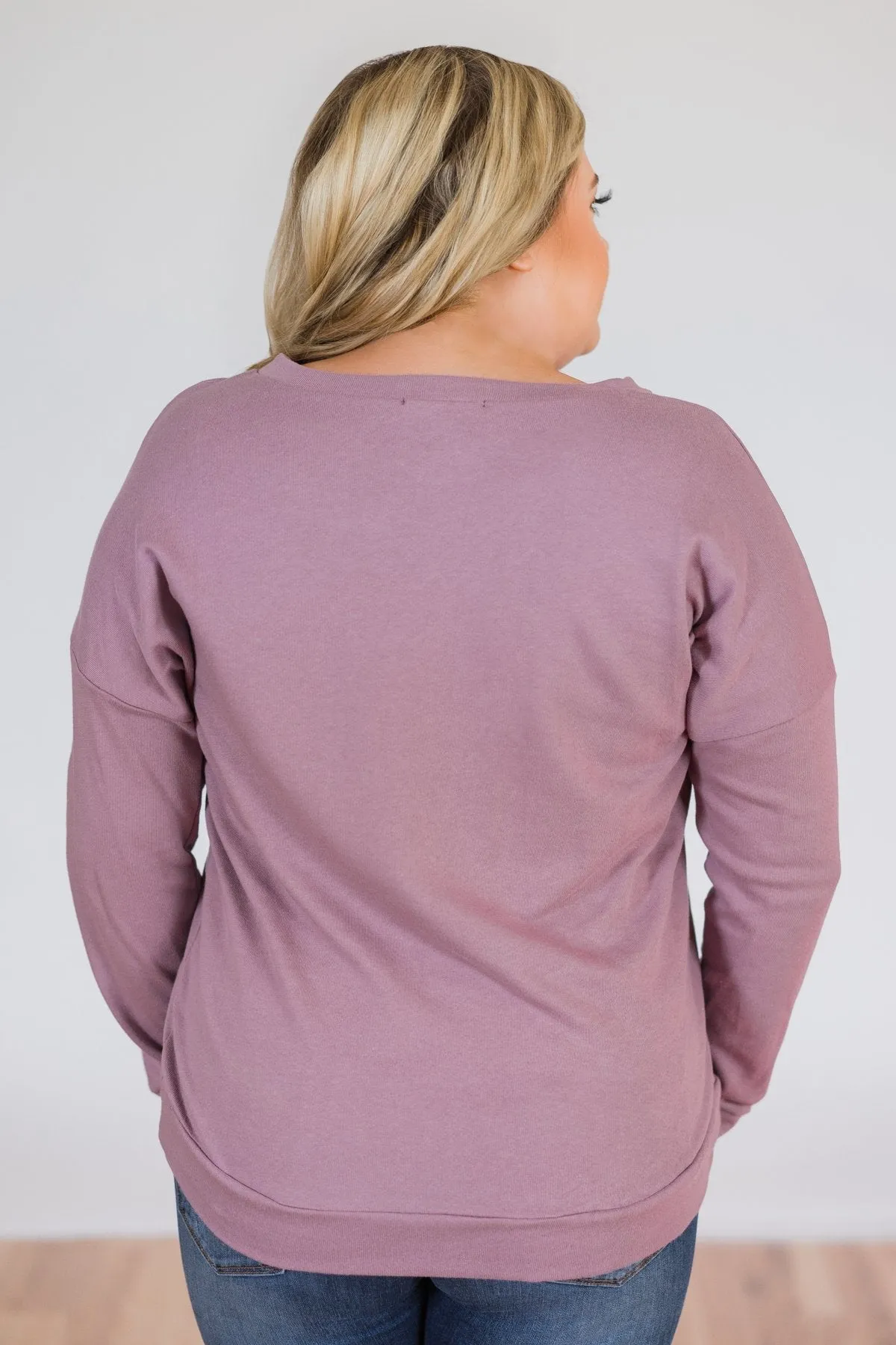 Lightweight Long Sleeve Crewneck- Lavender