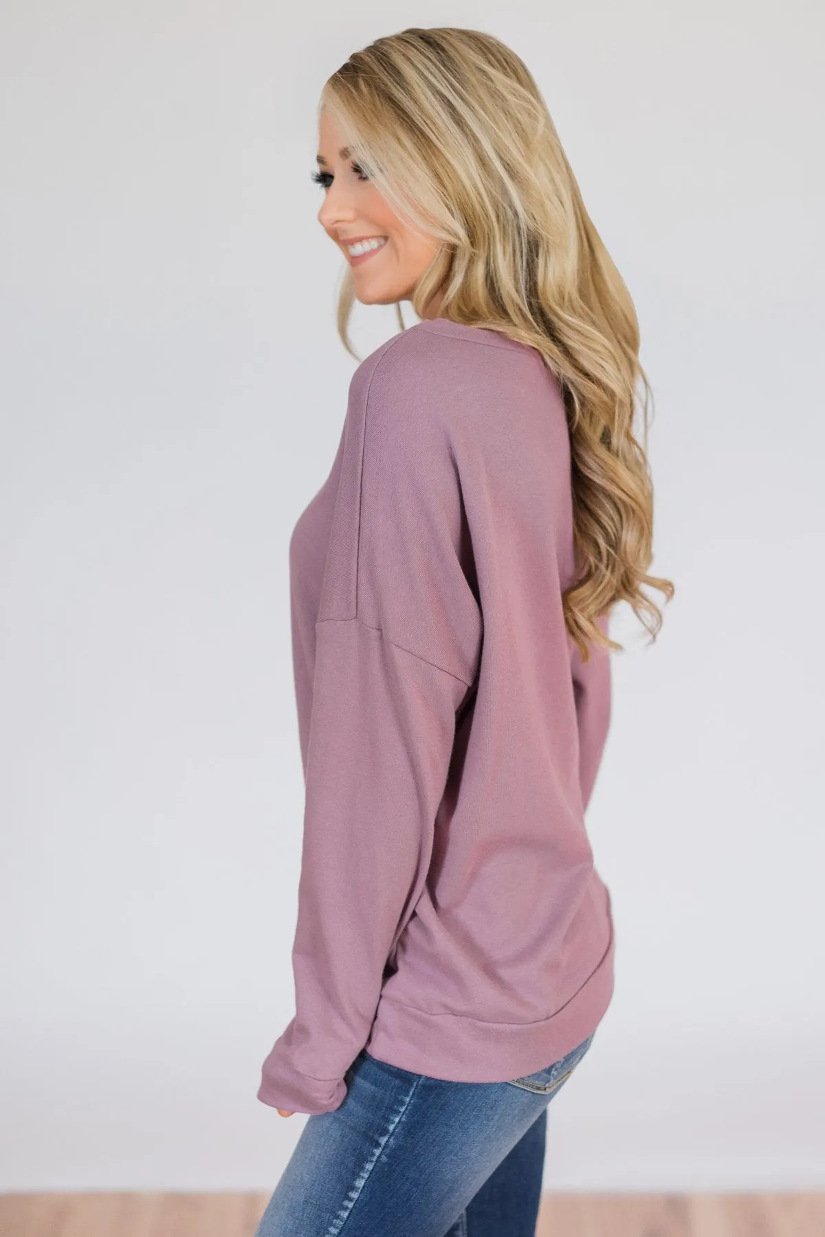 Lightweight Long Sleeve Crewneck- Lavender