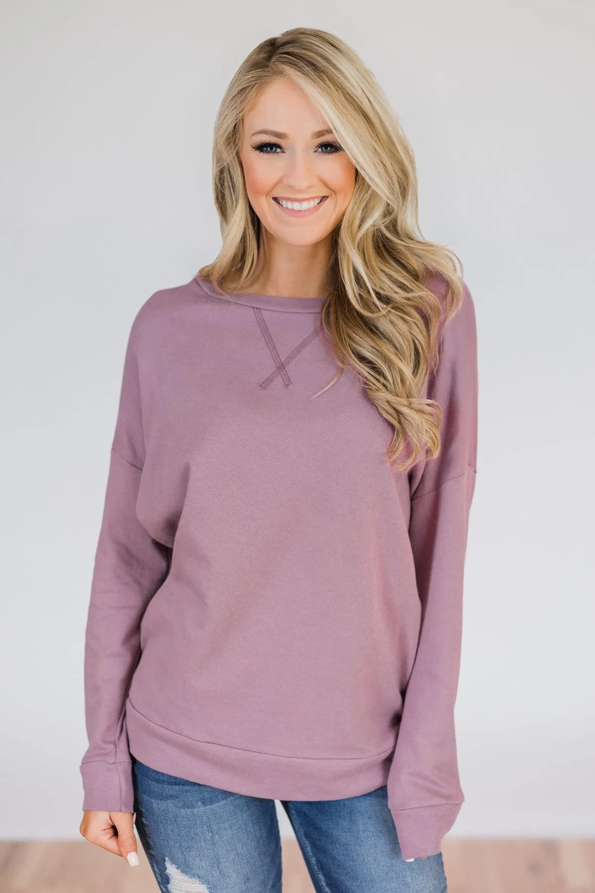 Lightweight Long Sleeve Crewneck- Lavender