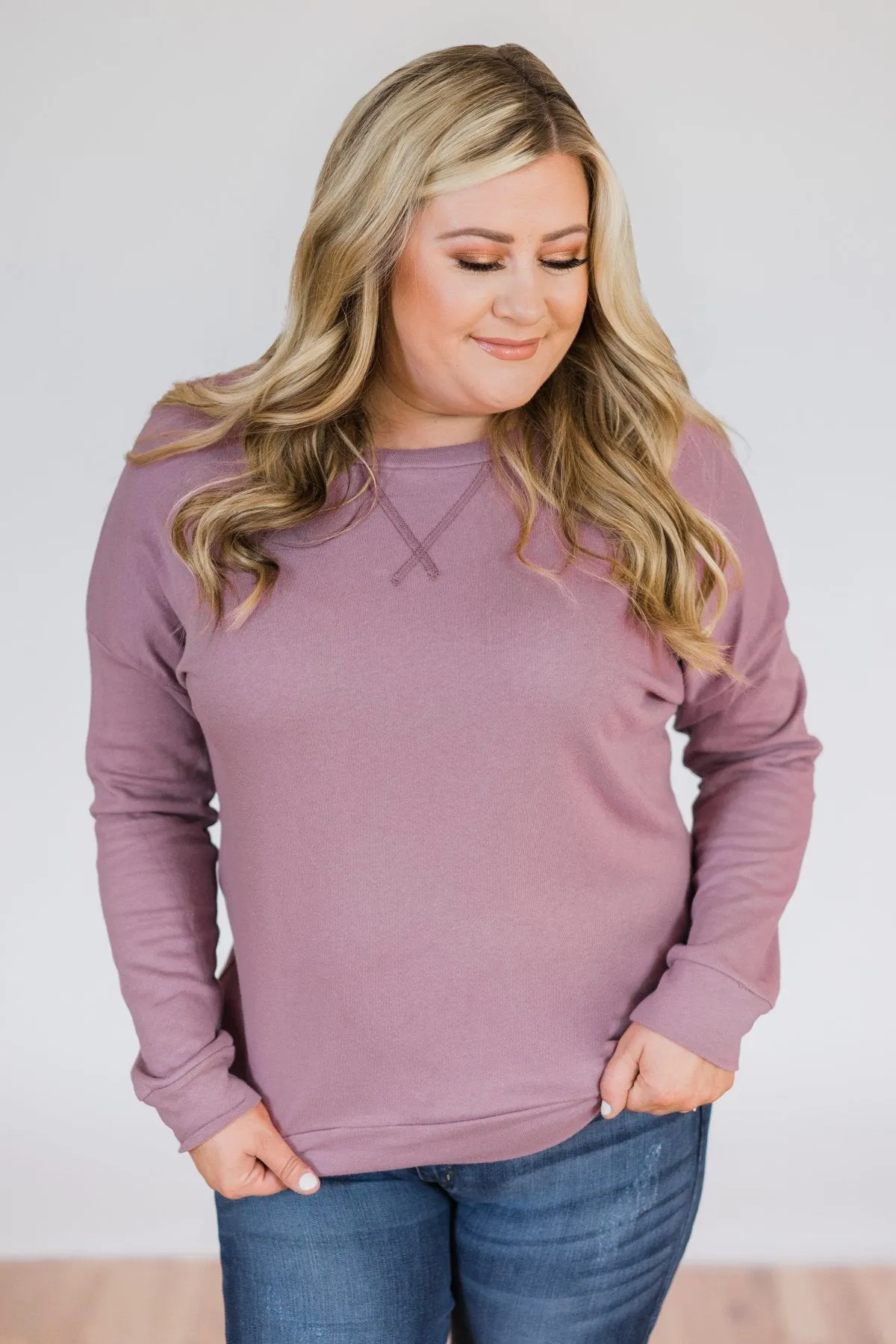 Lightweight Long Sleeve Crewneck- Lavender