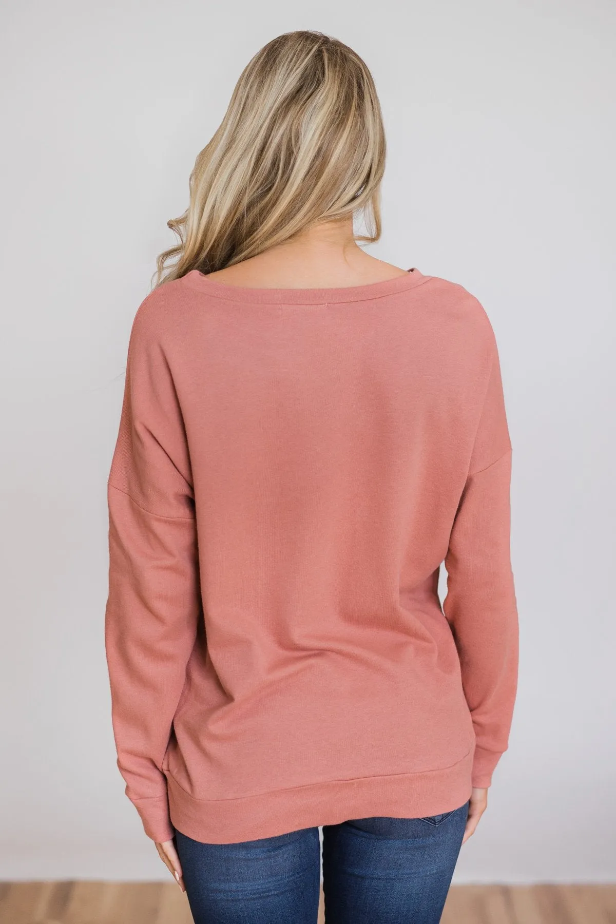 Lightweight Long Sleeve Crewneck- Rosé