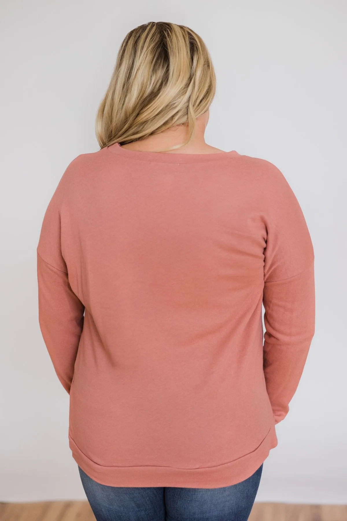 Lightweight Long Sleeve Crewneck- Rosé