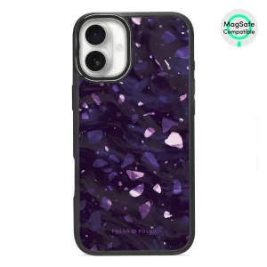 Lilac Terrazzo Gem - iPhone 16 Plus Frosted Black Bumper MagSafe Case