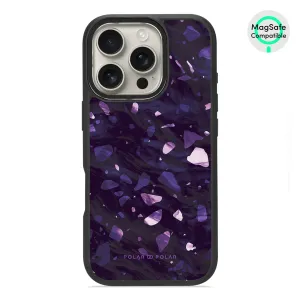 Lilac Terrazzo Gem - iPhone 16 Pro Frosted Black Bumper MagSafe Case