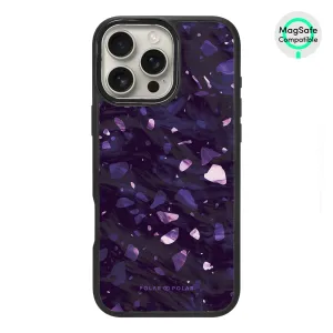 Lilac Terrazzo Gem - iPhone 16 Pro Max Frosted Black Bumper MagSafe Case