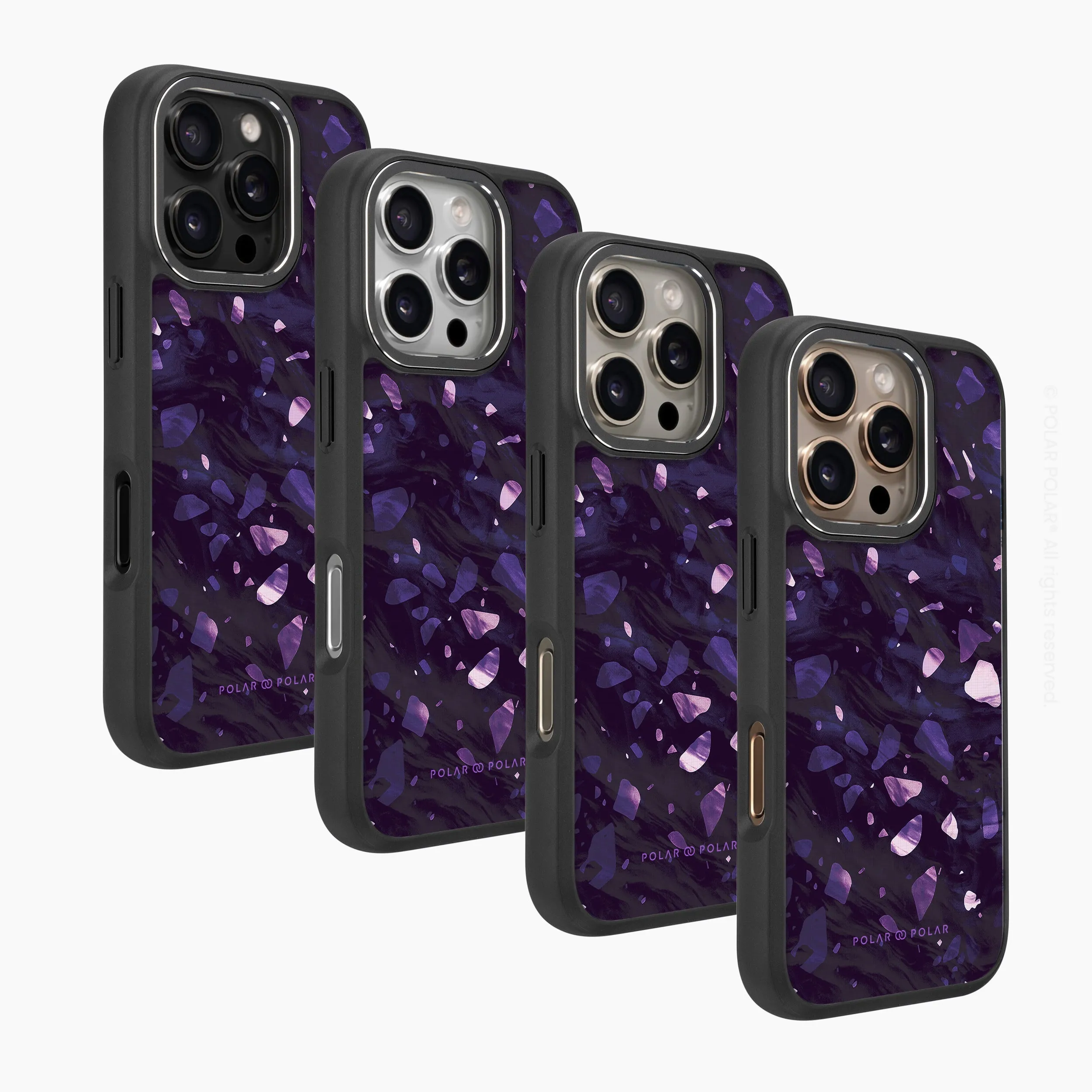 Lilac Terrazzo Gem - iPhone 16 Pro Max Frosted Black Bumper MagSafe Case
