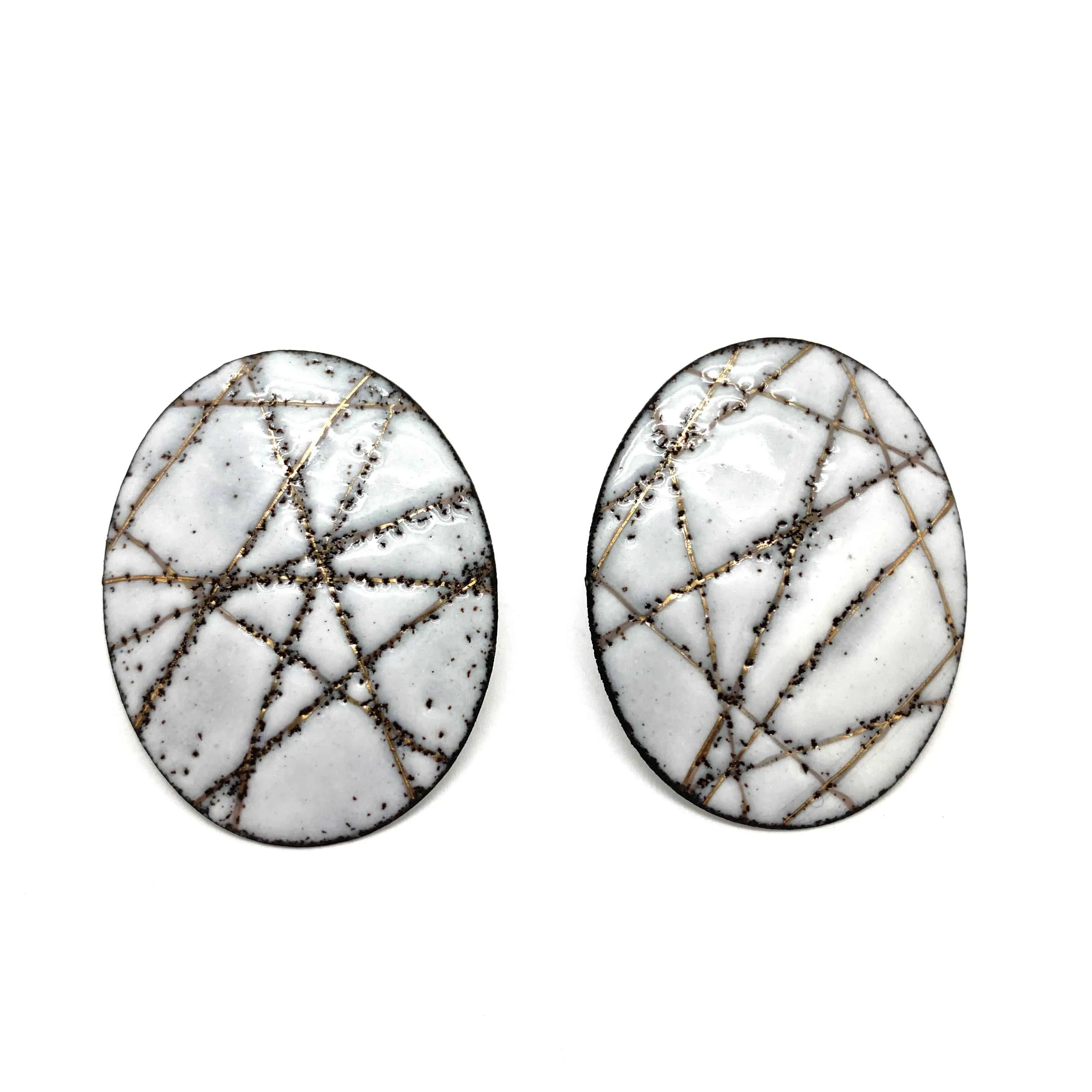 Line Oval Glyph Studs