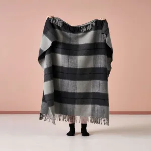 Linen House Check Throw Wool Black-Grey 127X152