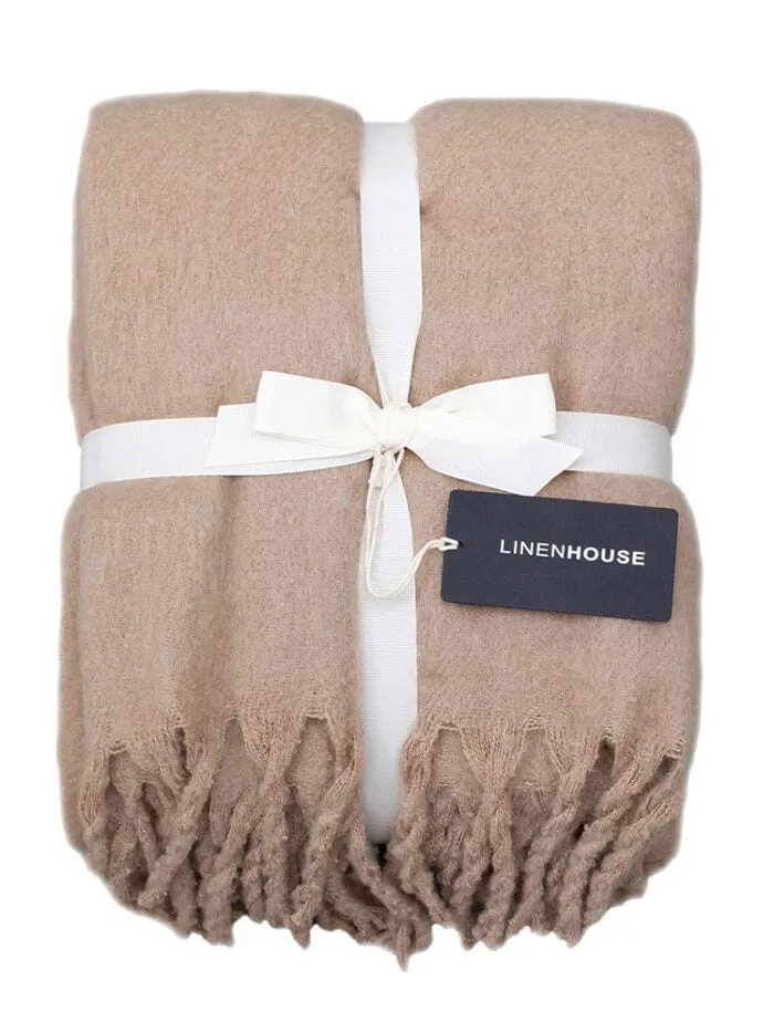 Linen House Embrace Throw 140x180cm Cashmere