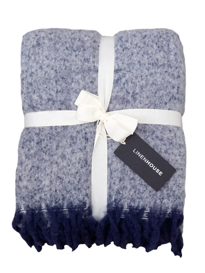 Linen House Embrace Throw 140x180cm Ocean
