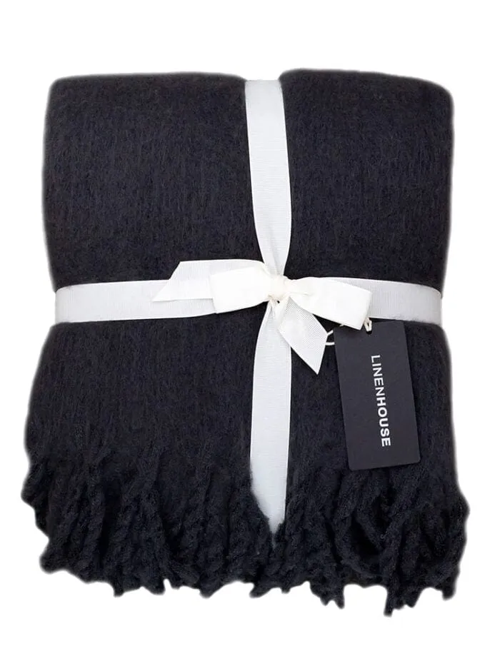 Linen House Embrace Throw 140x180cm Steel