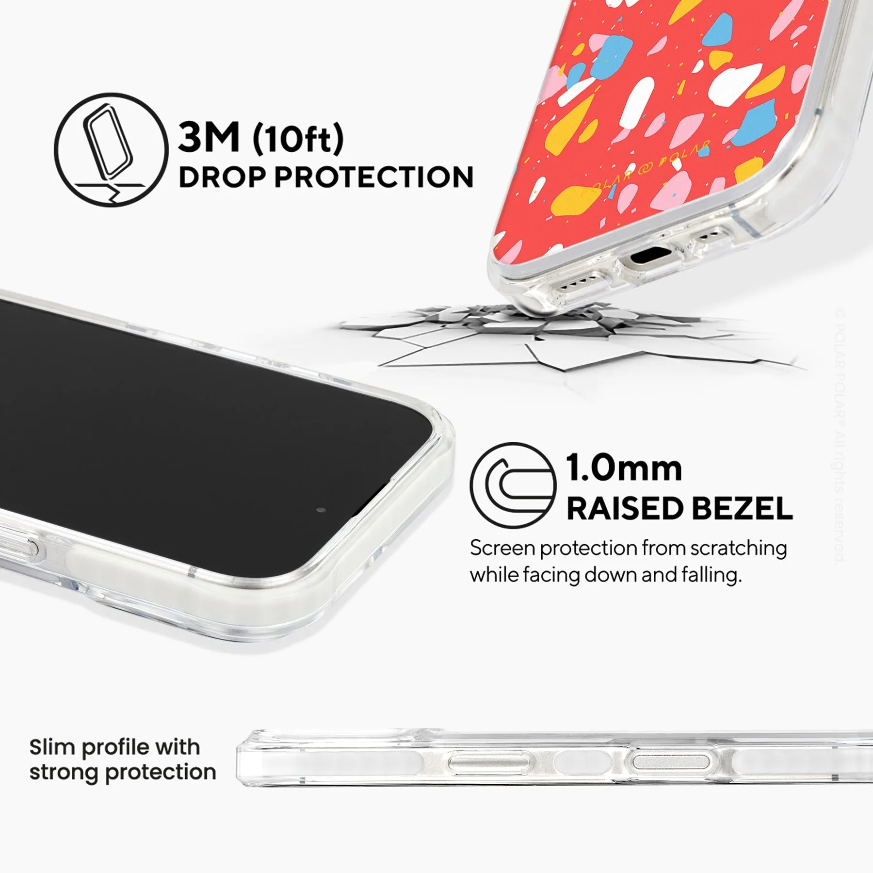 Living Coral Terrazzo - iPhone 16 Clear Bumper MagSafe Case