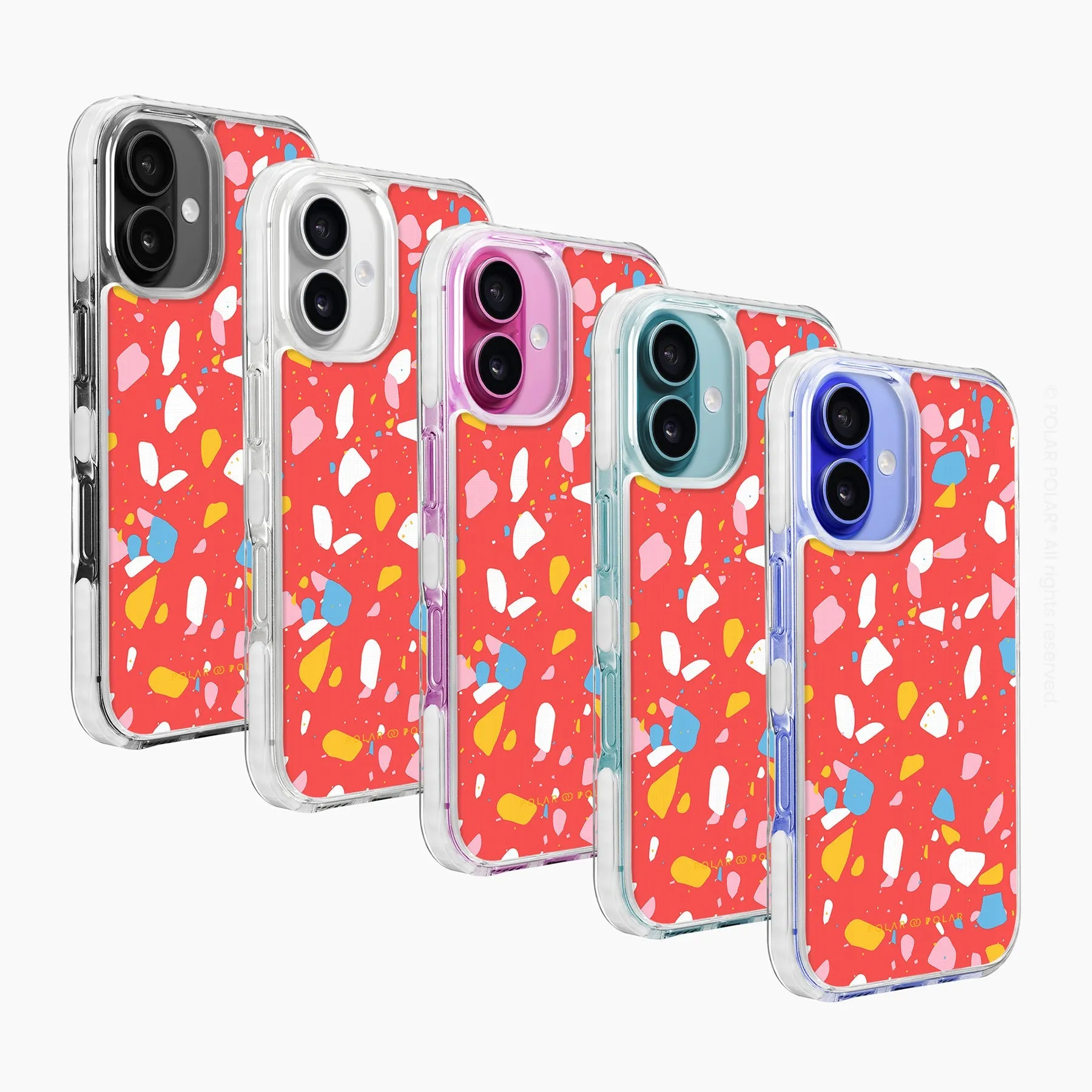 Living Coral Terrazzo - iPhone 16 Clear Bumper MagSafe Case