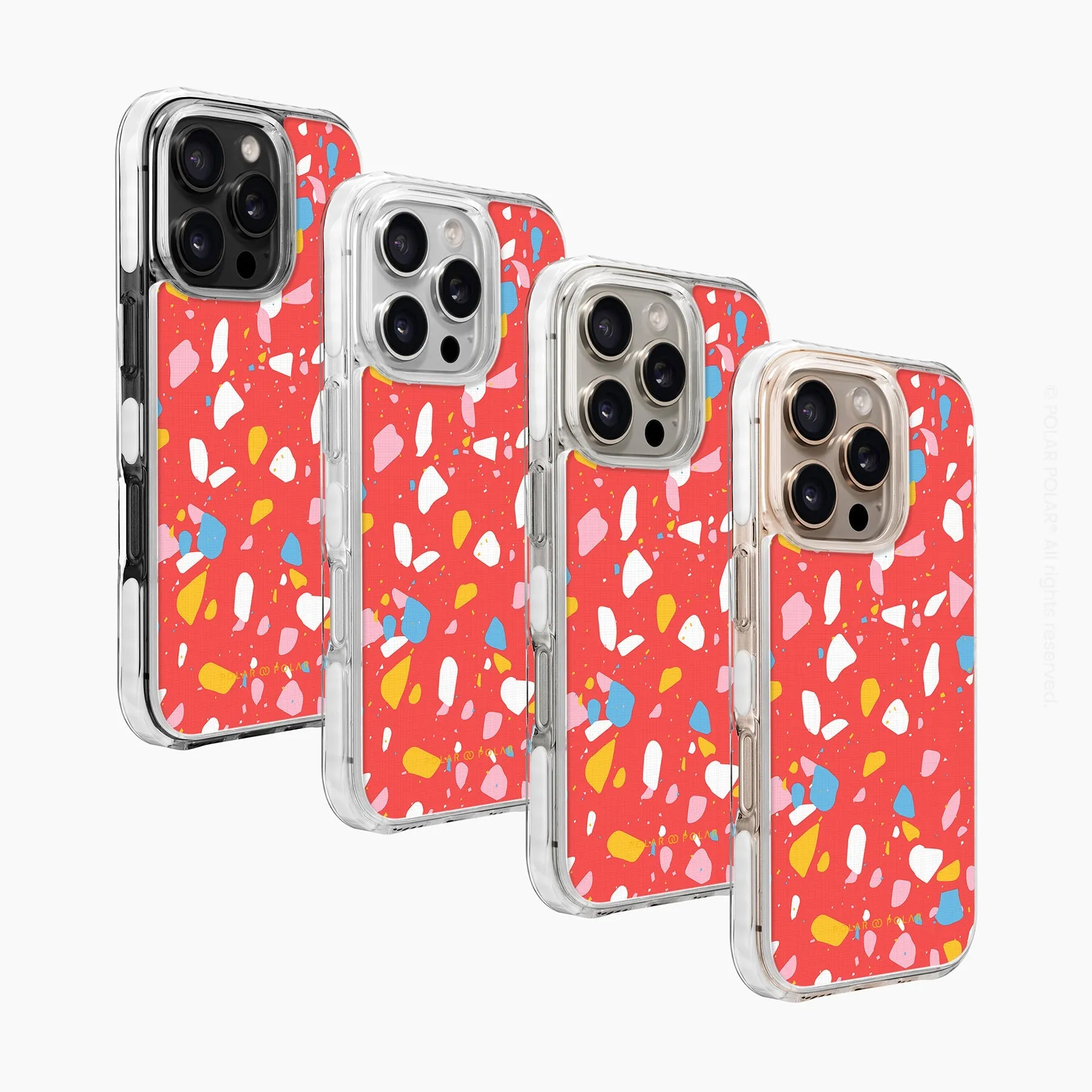 Living Coral Terrazzo - iPhone 16 Pro Clear Bumper MagSafe Case