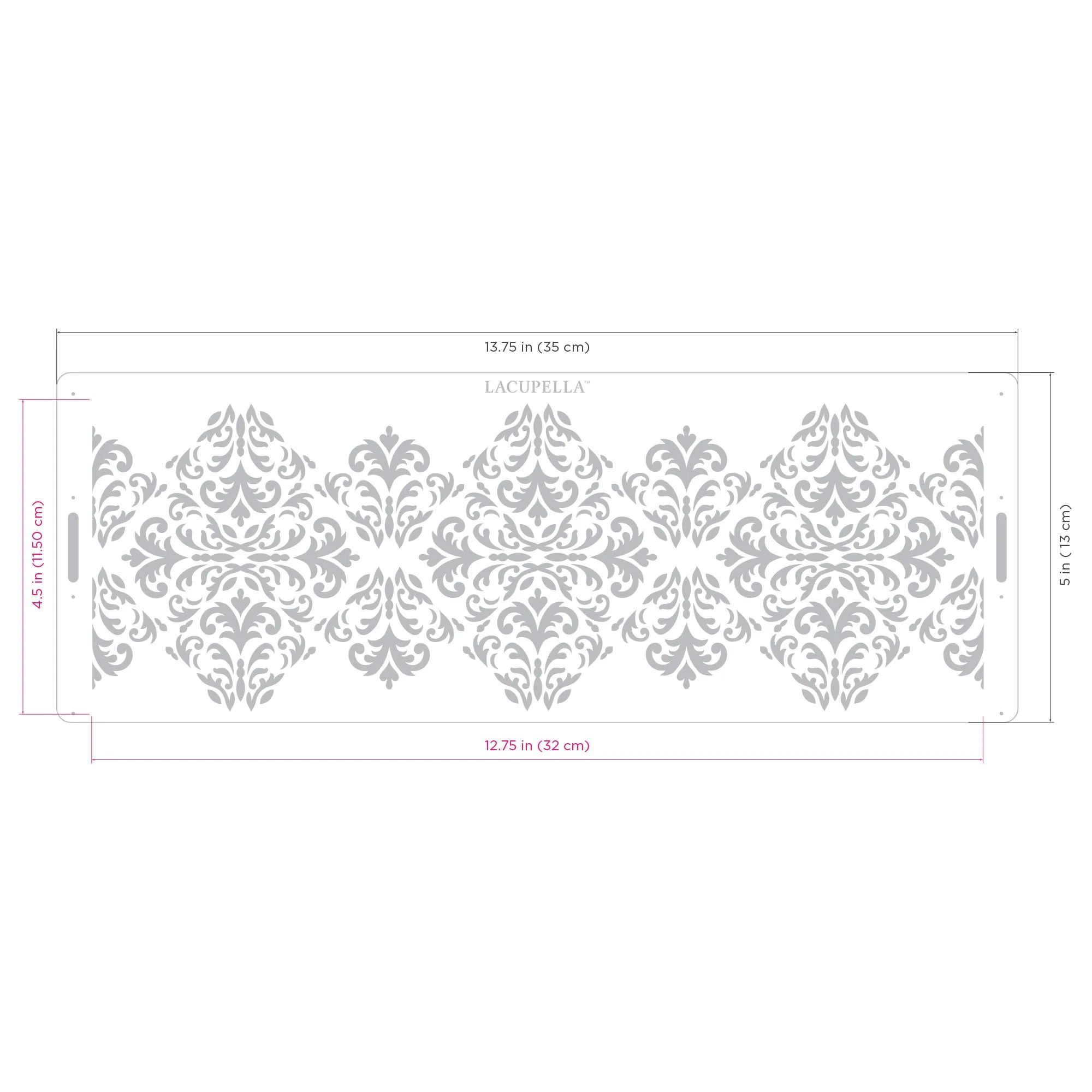 Long Border Damask Cake Stencil CARNA