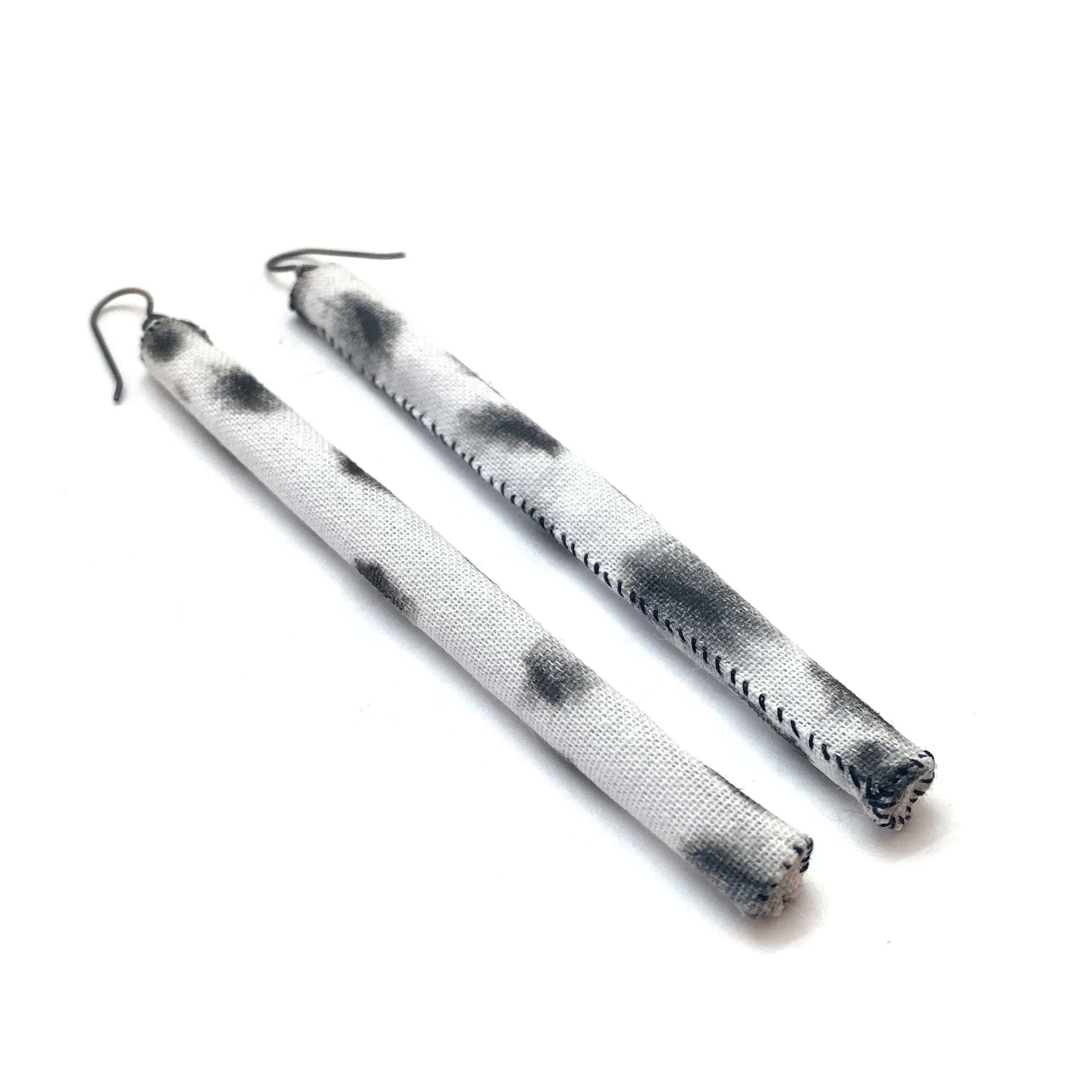 Long Cylinder Calligraphy Earrings
