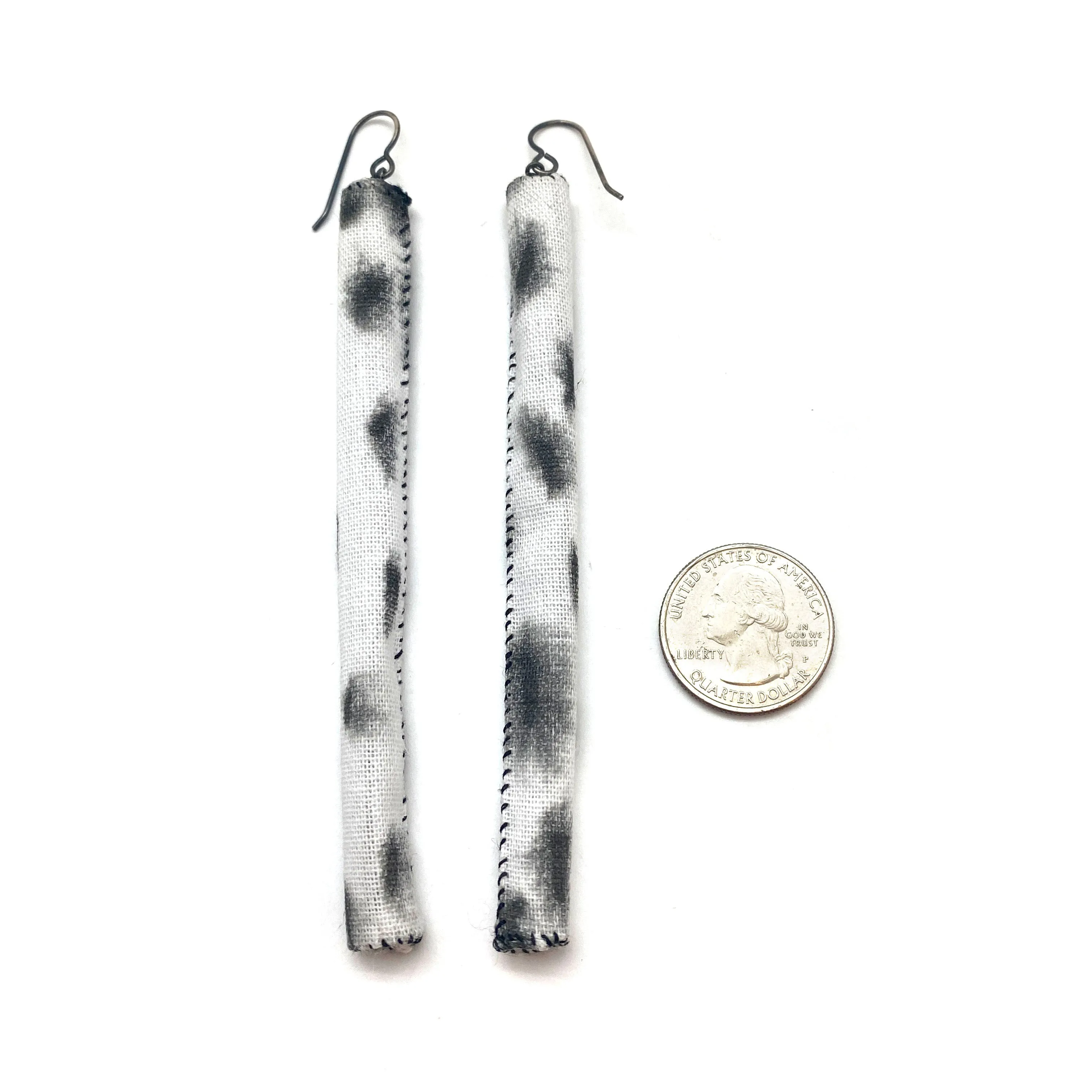 Long Cylinder Calligraphy Earrings