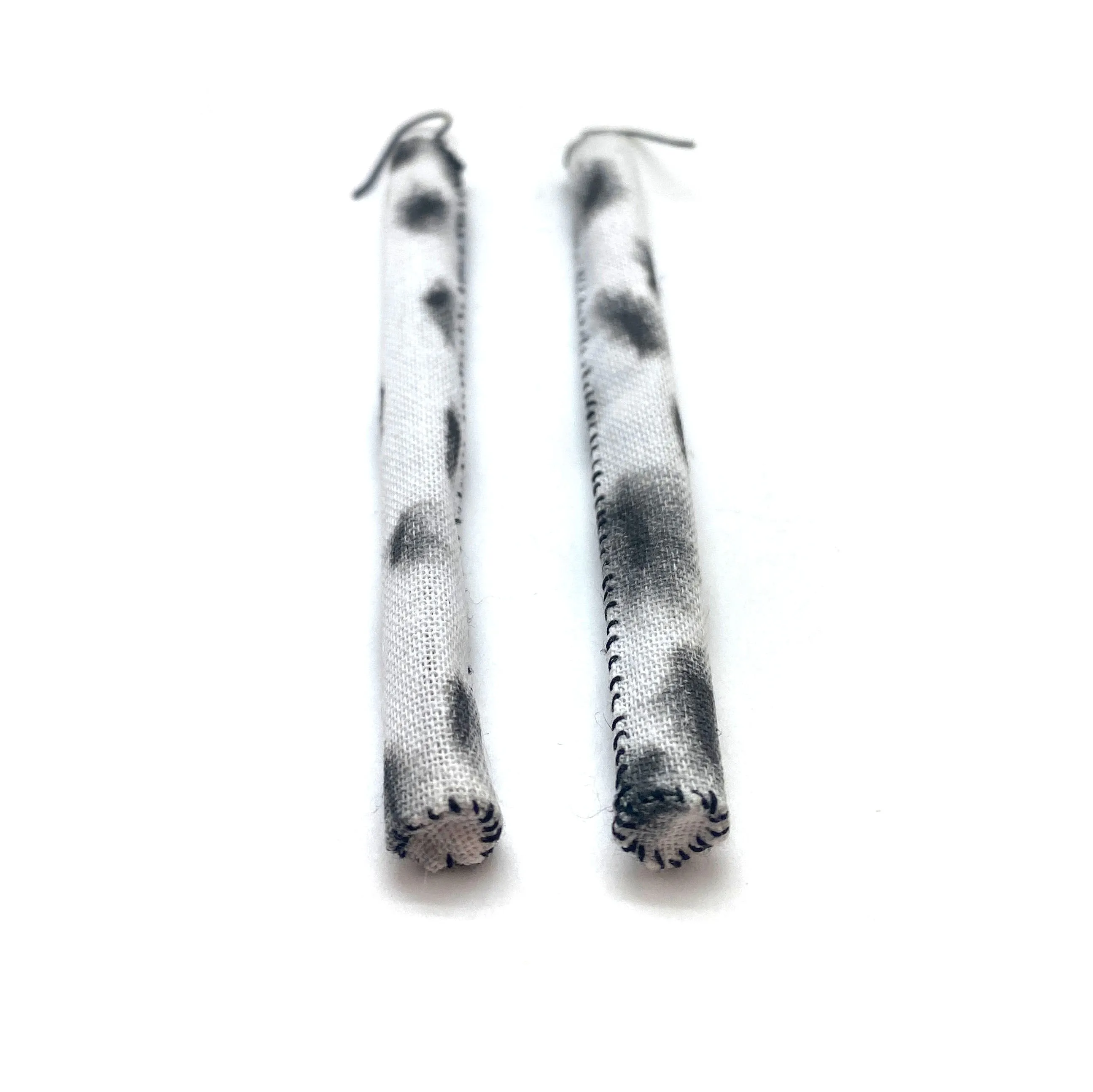 Long Cylinder Calligraphy Earrings