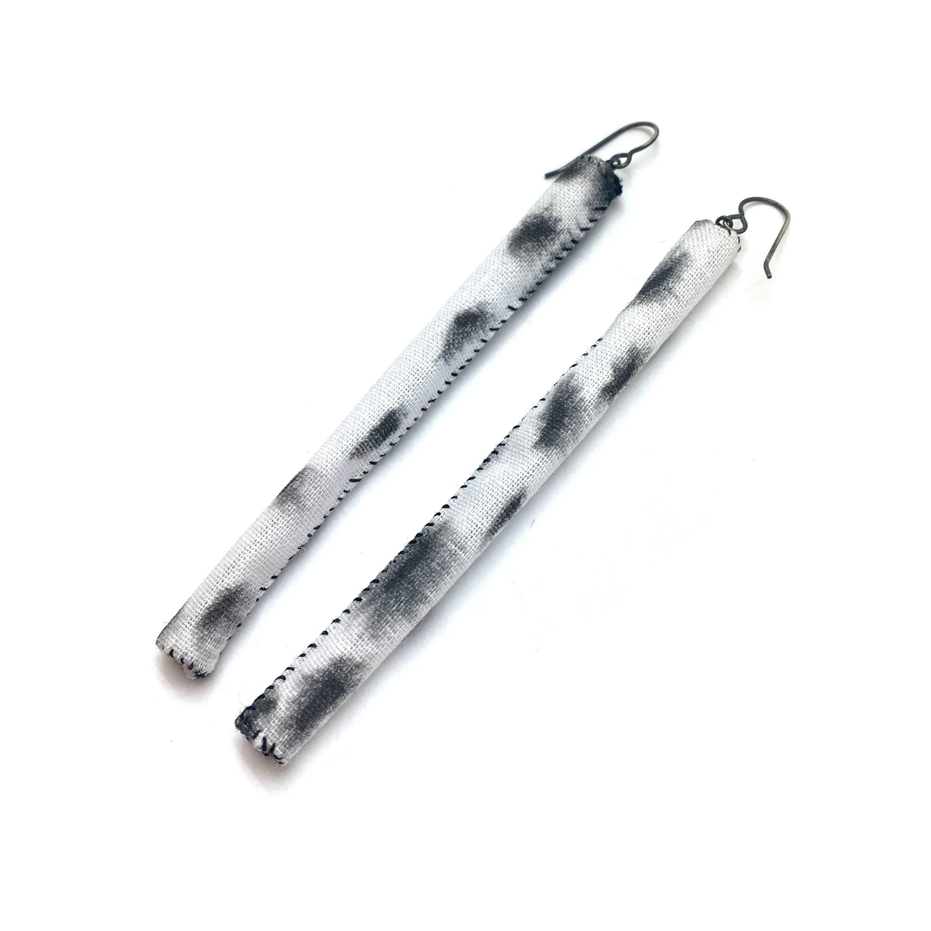 Long Cylinder Calligraphy Earrings