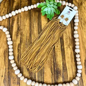 Long Fringe Earrings - Brown